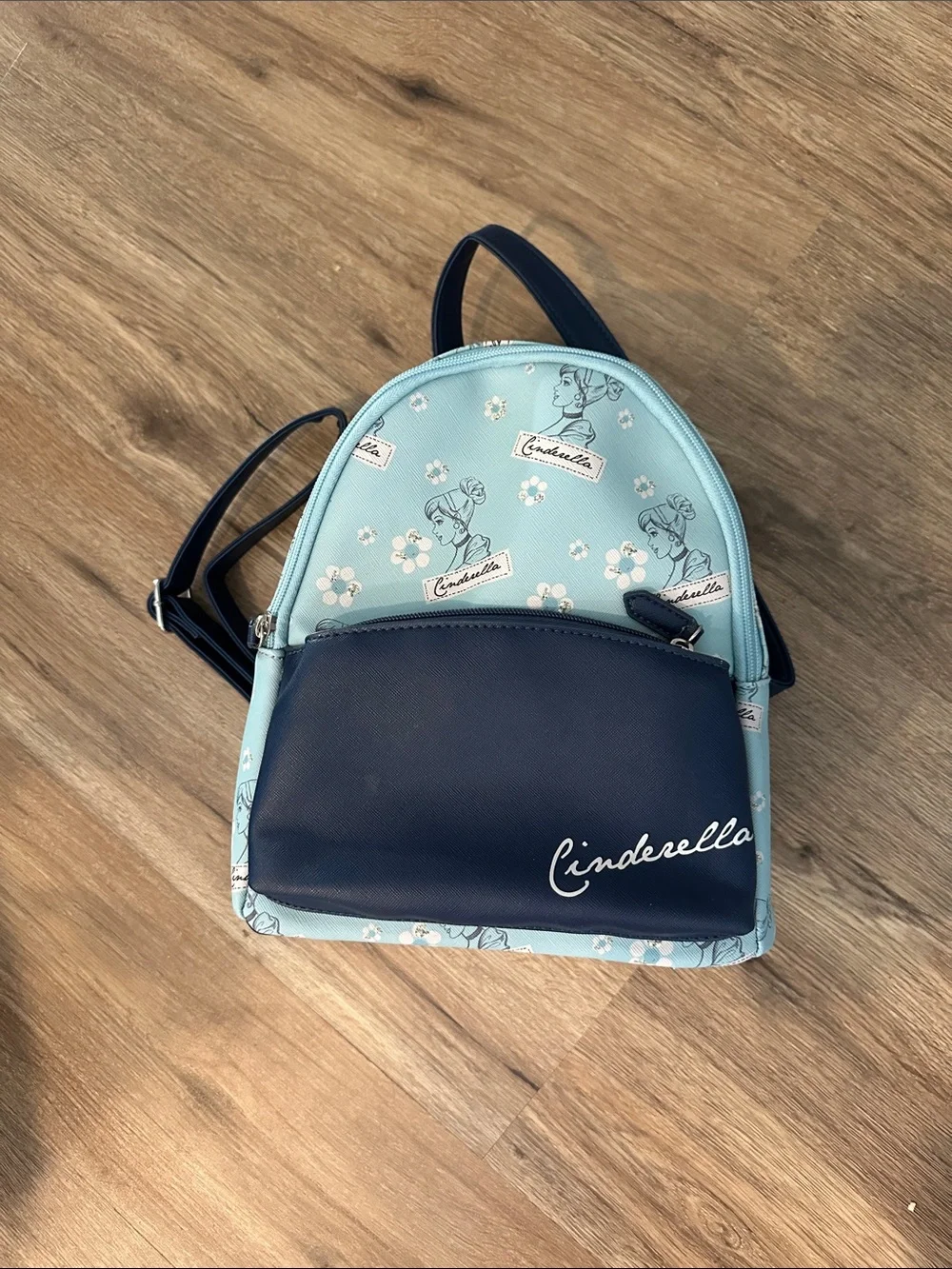Disney Danielle Nicole Cinderella Mini Backpack - Light Blue & Navy